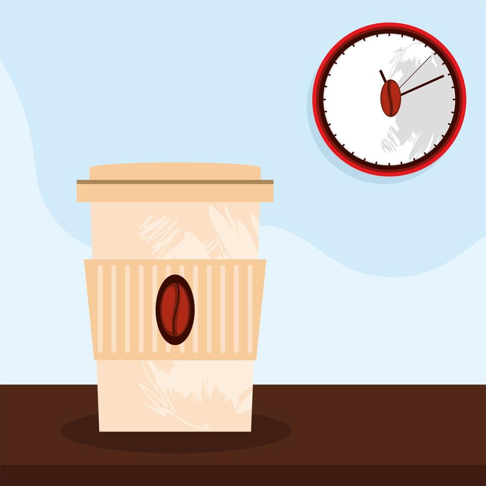 koffie tijd poster vector