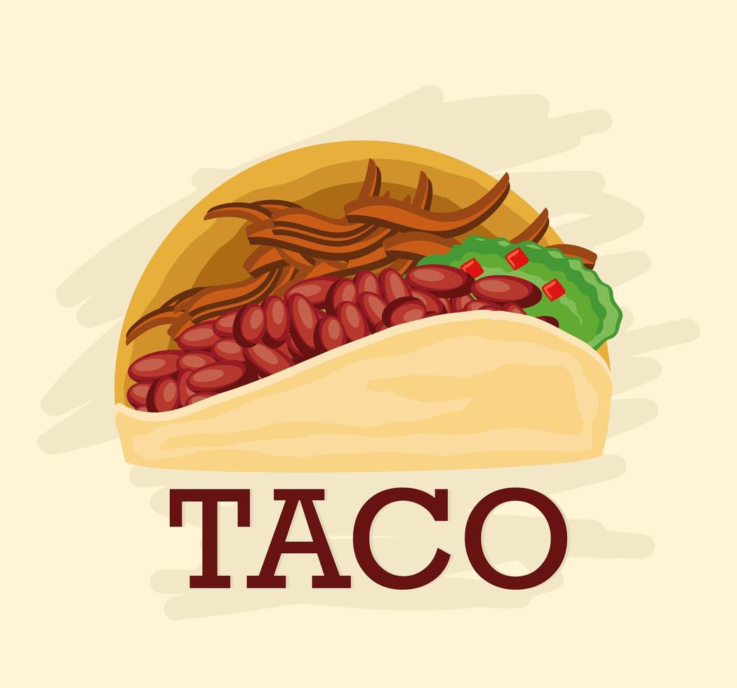 taco met vlees vector