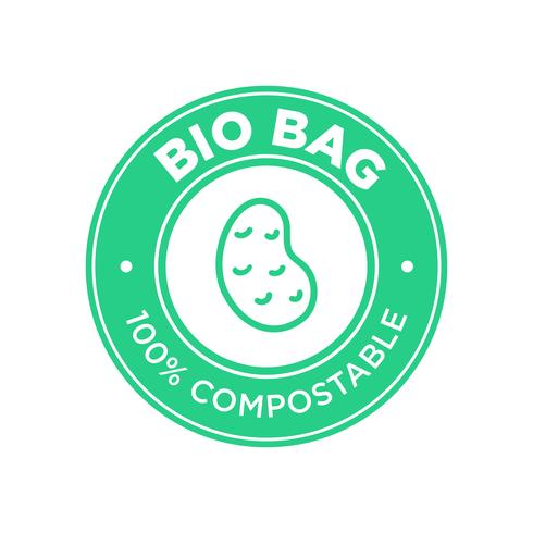 Bio Bag 100% Composteerbaar gemaakt van aardappel. vector