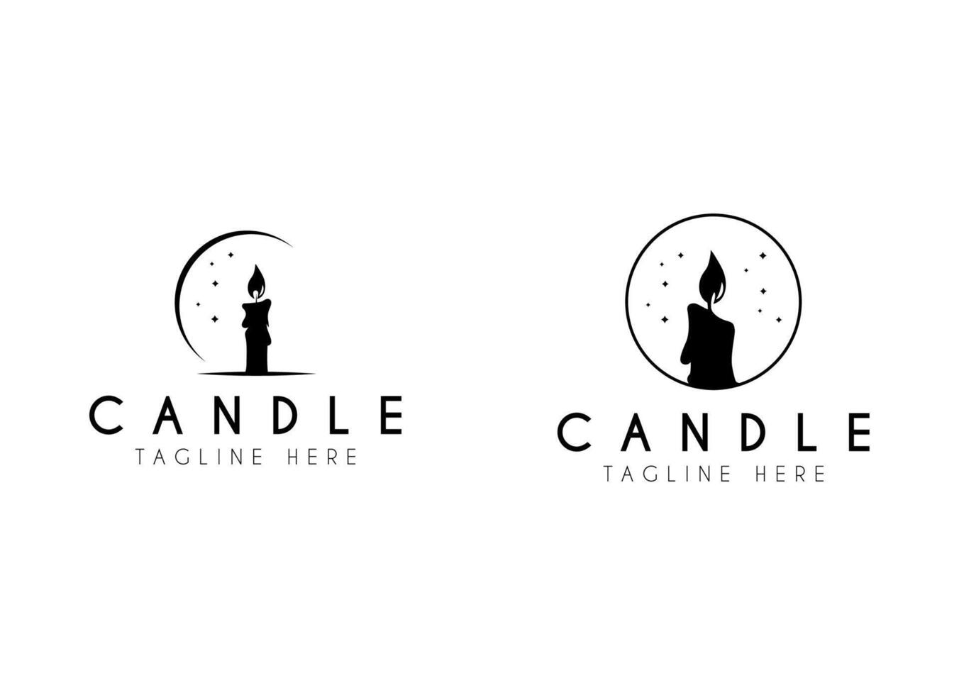 kaars licht logo. silhouet kaars logo ontwerp voor winkel branding. vector