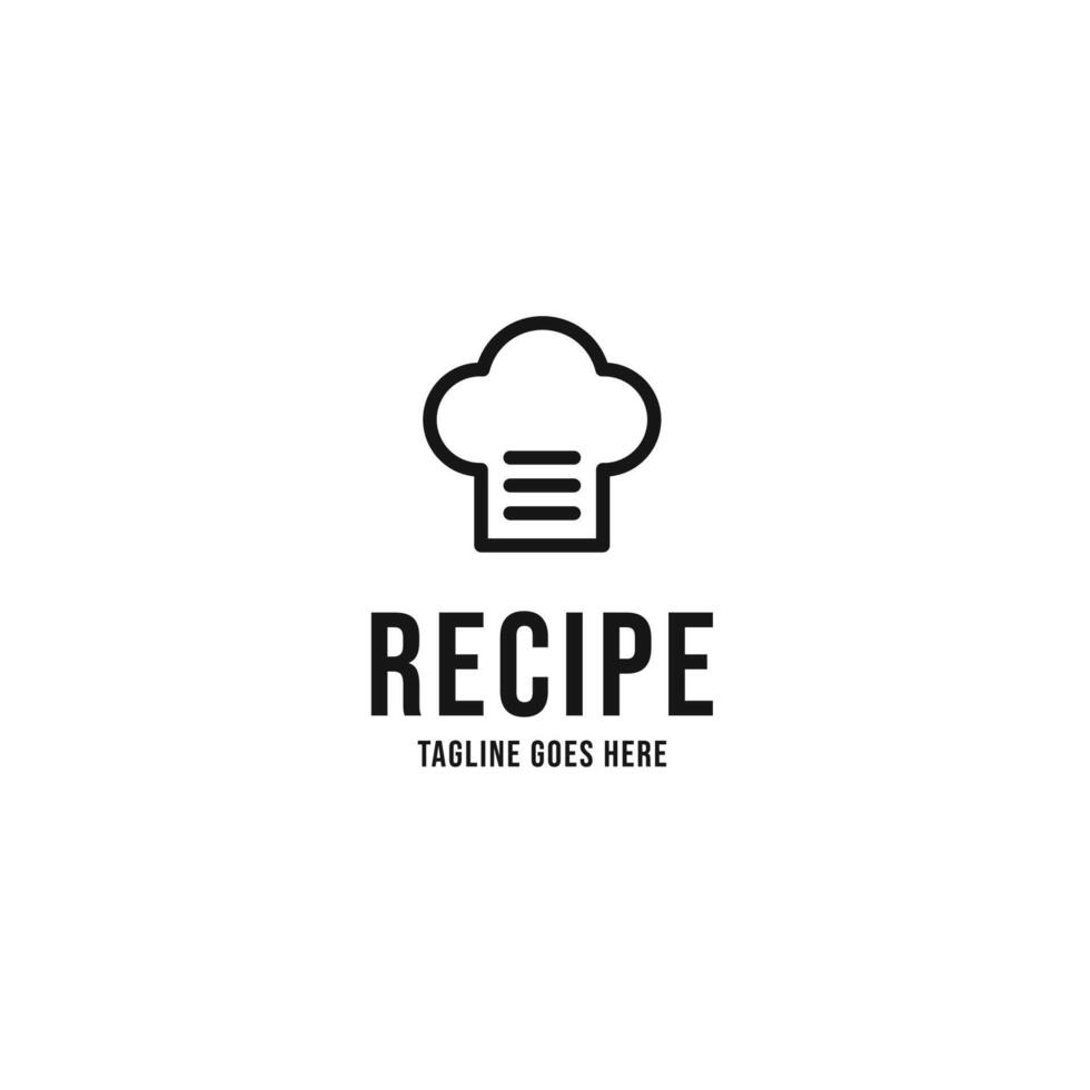 hoed chef recept logo ontwerp concept vector illustratie