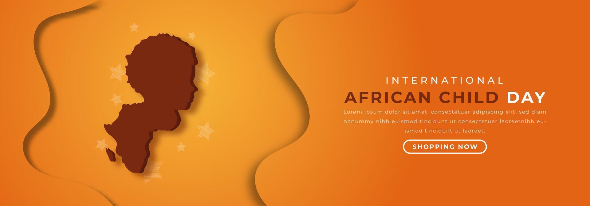 Internationale Afrikaanse kind dag papier besnoeiing stijl vector ontwerp illustratie voor achtergrond, poster, banier, reclame, groet kaart