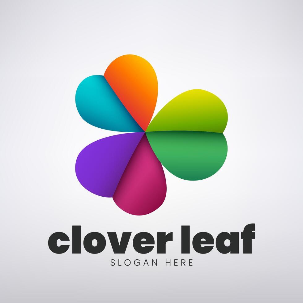 Klaver blad logo ontwerp, creatief natuur concept, vector illustratie