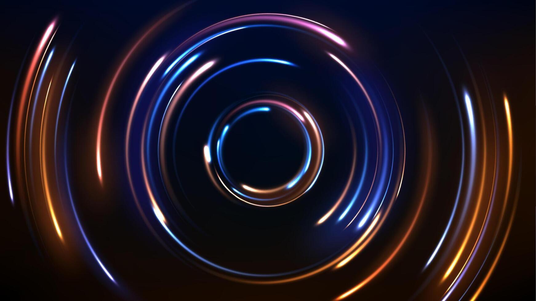goud en blauw cirkel beweging effect, vector illustratie