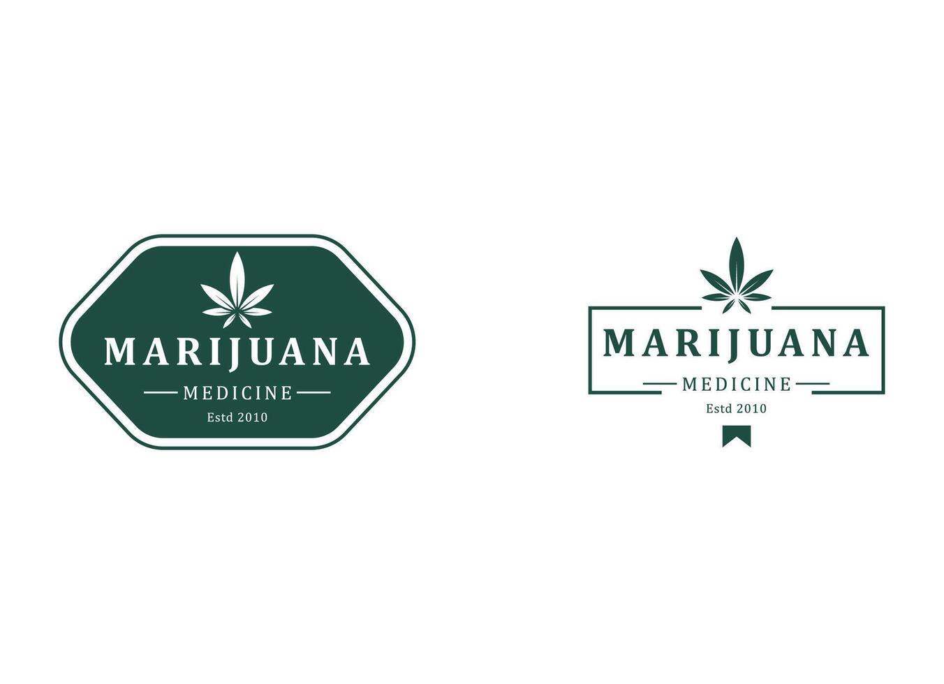 medisch blad marihuana, hennep logo ontwerp vector