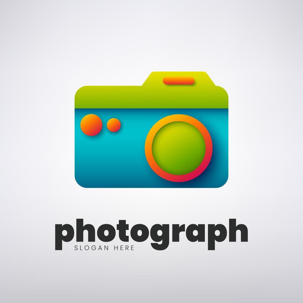 fotograaf logo ontwerp, creatief technologie bedrijf, vector illustratie