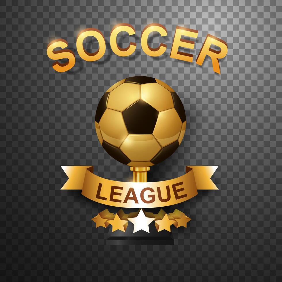 voetbal liga trofee, geïsoleerd Aan achtergrond, vector illustratie