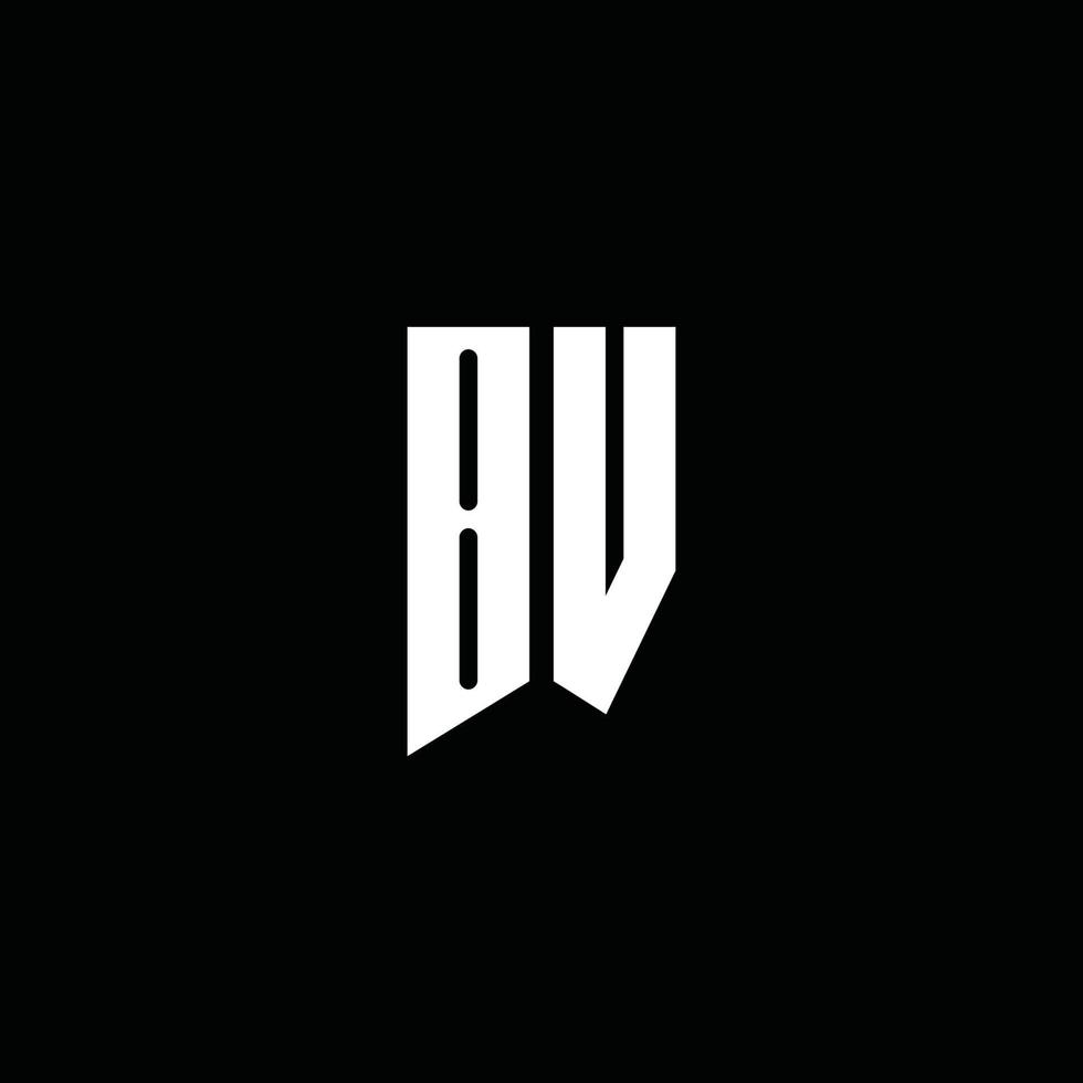 bv logo monogram met embleem stijl geïsoleerd op zwarte achtergrond vector