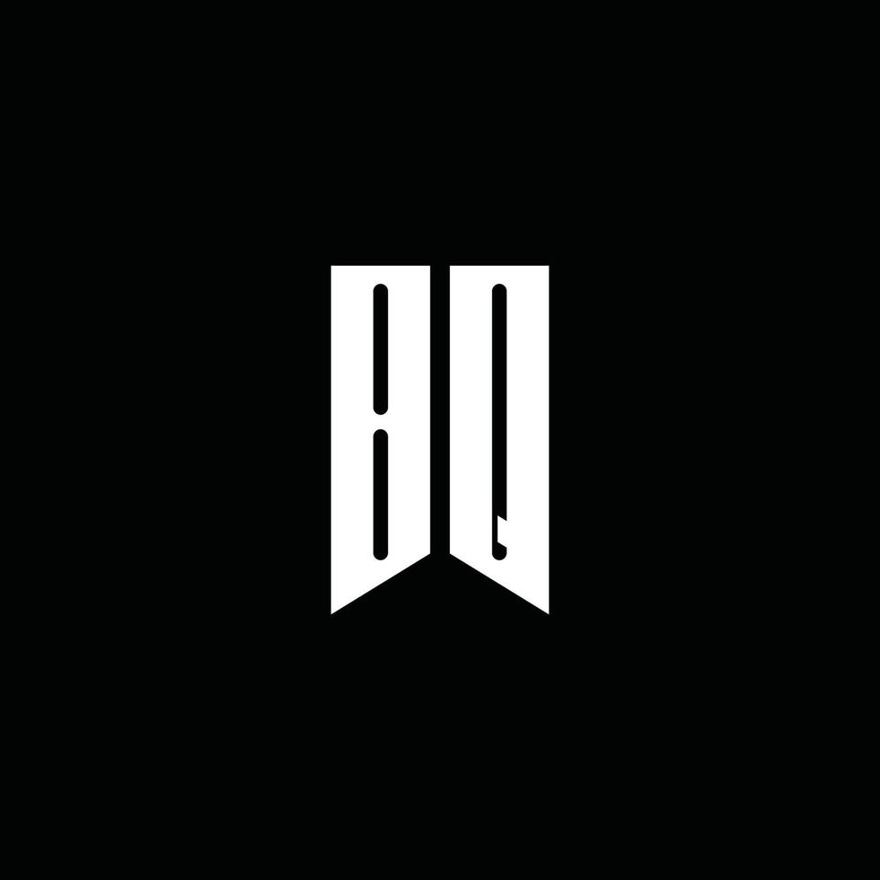 bq logo monogram met embleem stijl geïsoleerd op zwarte achtergrond vector