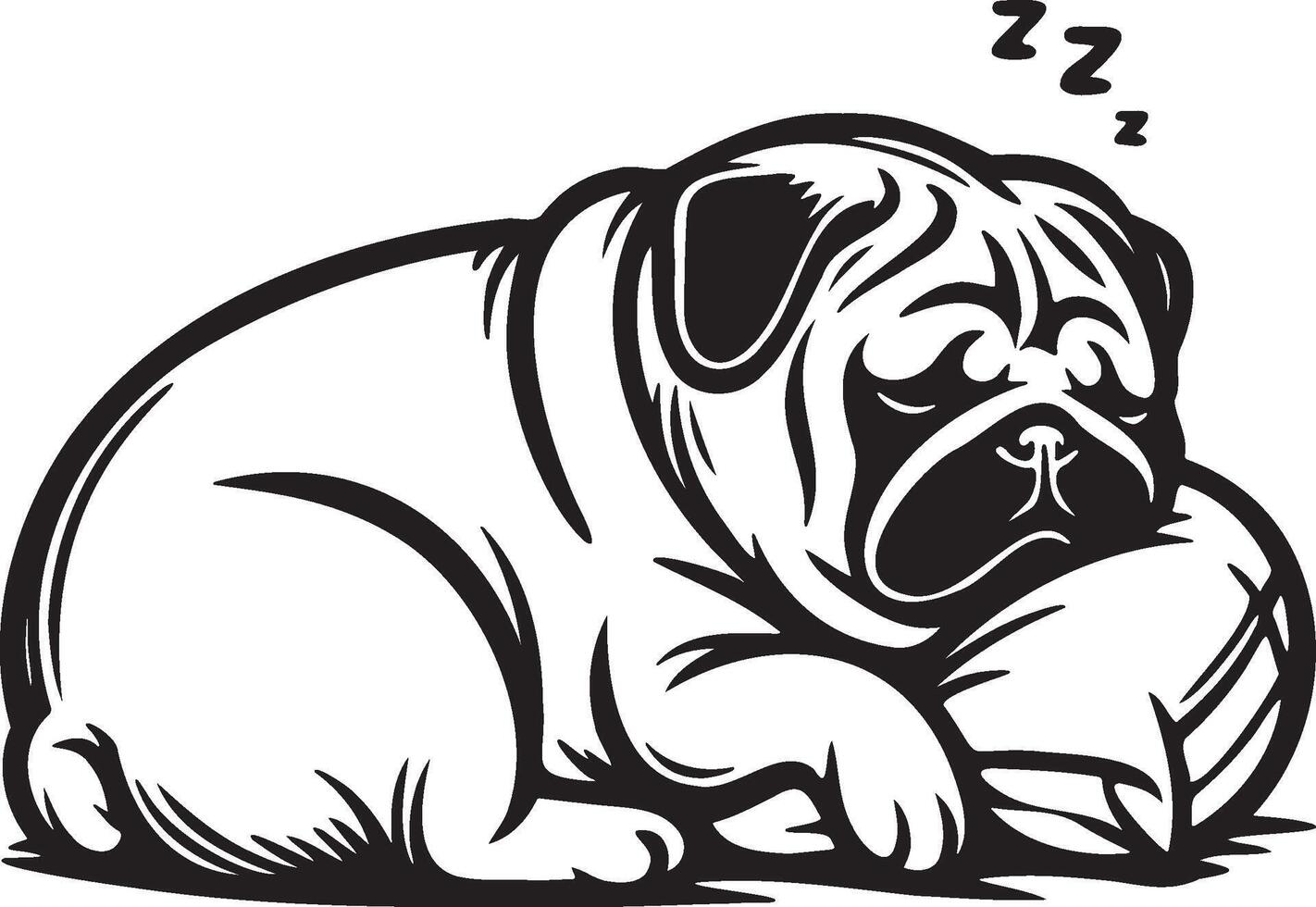 mopshond hond slapen illustratie. vector