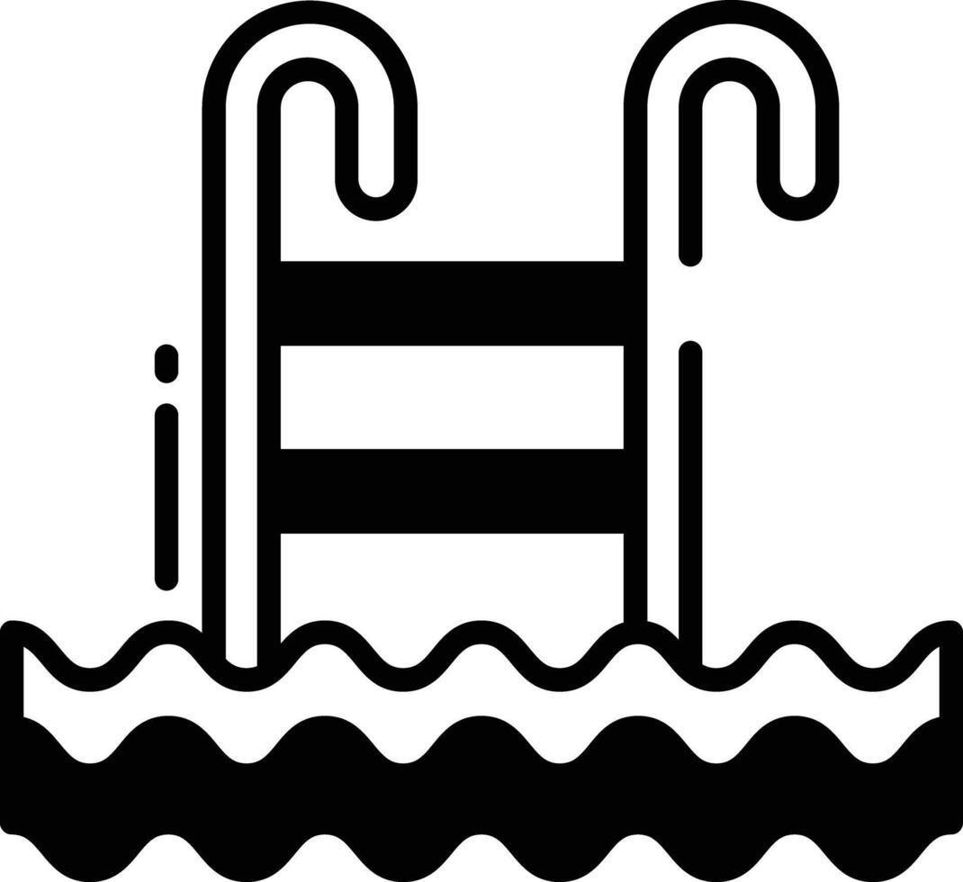zwemmen zwembad glyph en lijn vector illustratie