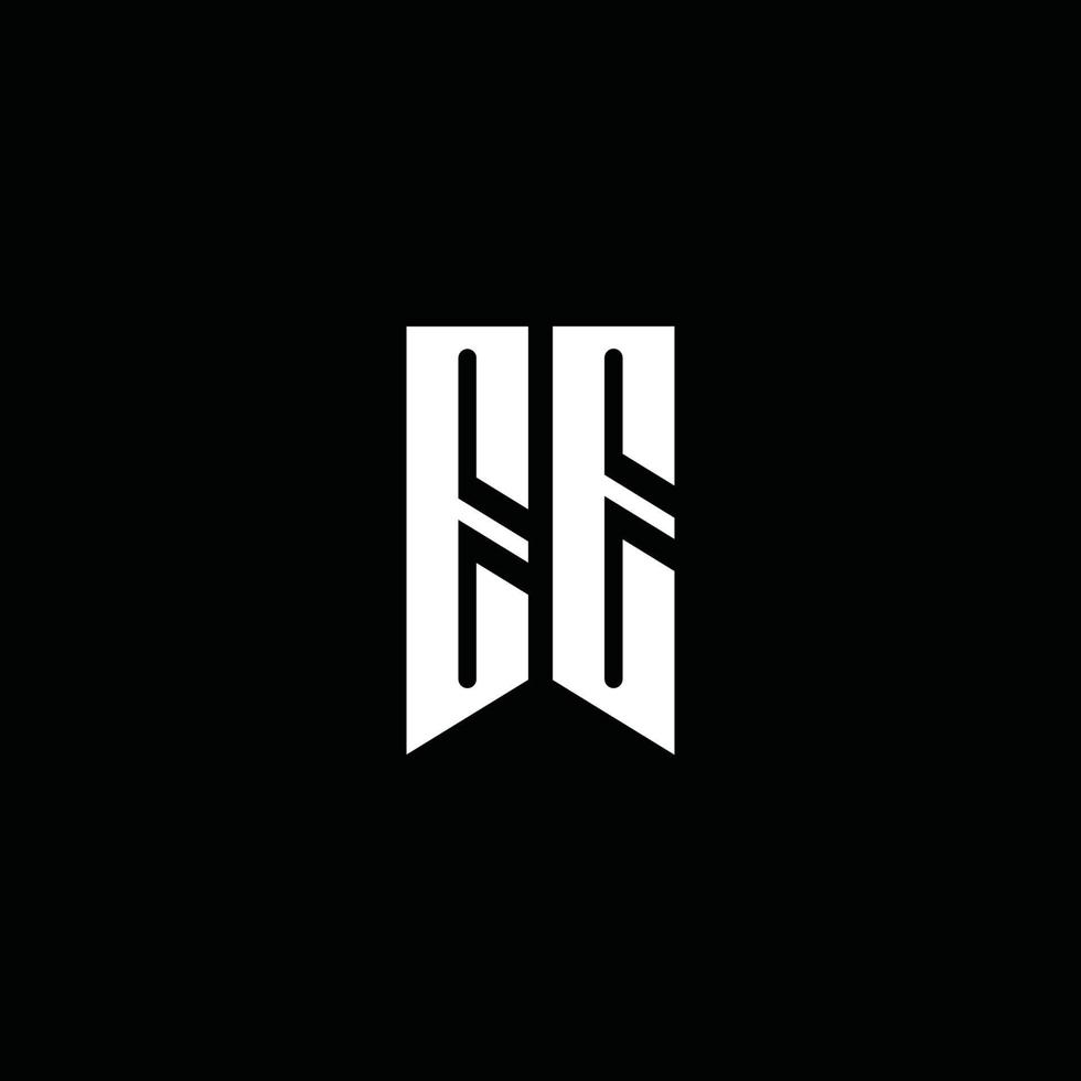 ee logo monogram met embleem stijl geïsoleerd op zwarte achtergrond vector