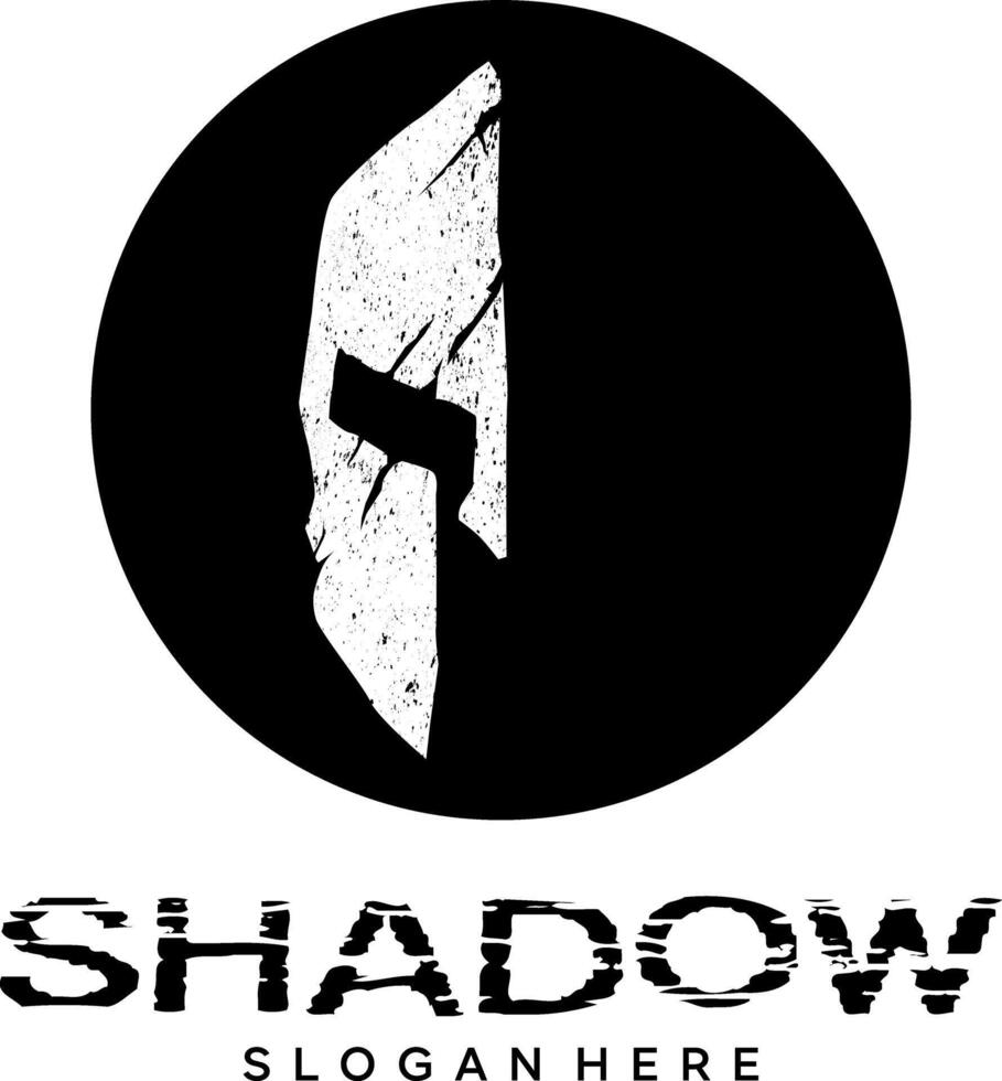 spartaans masker schaduw idee vector logo ontwerp