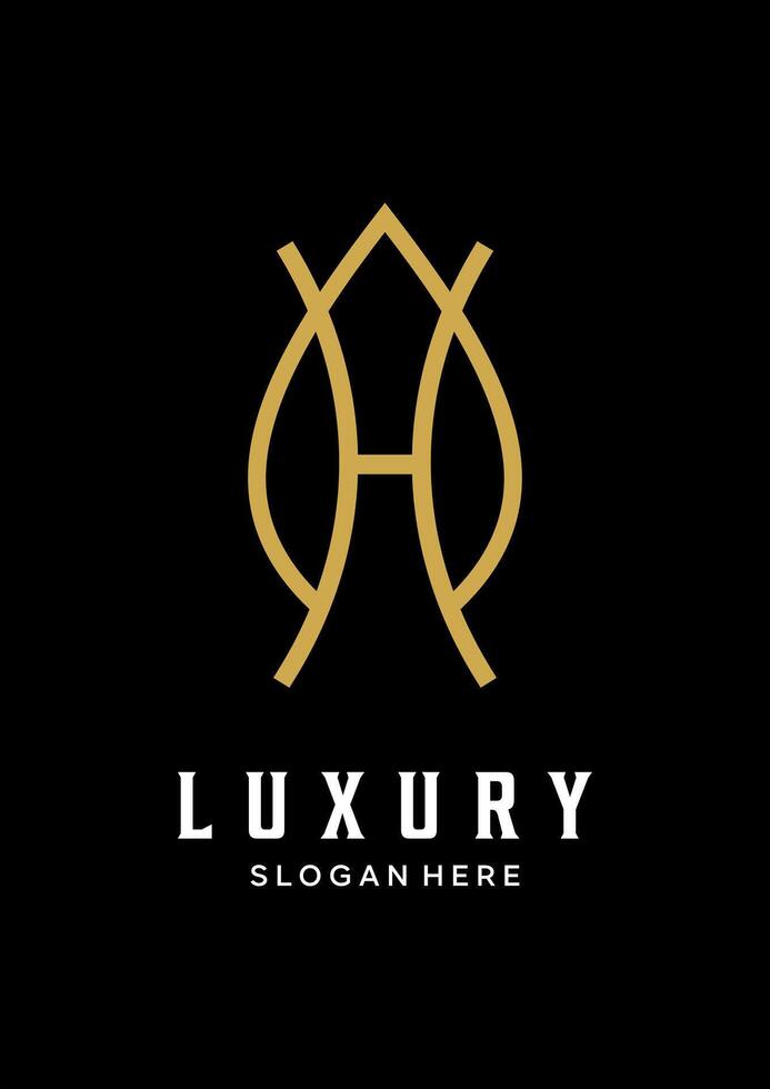 nitial Ah luxe vector logo ontwerp