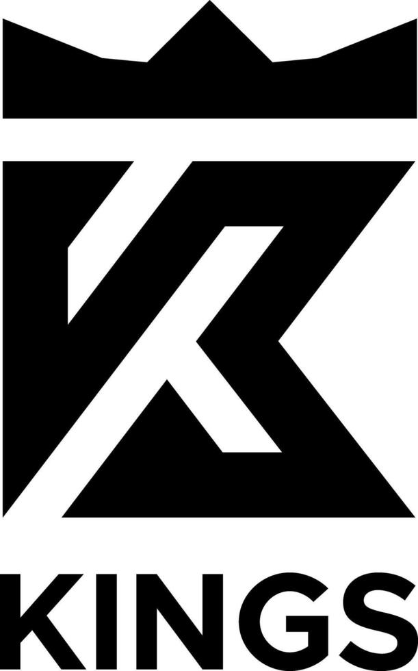 eerste k met kroon idee vector logo ontwerp