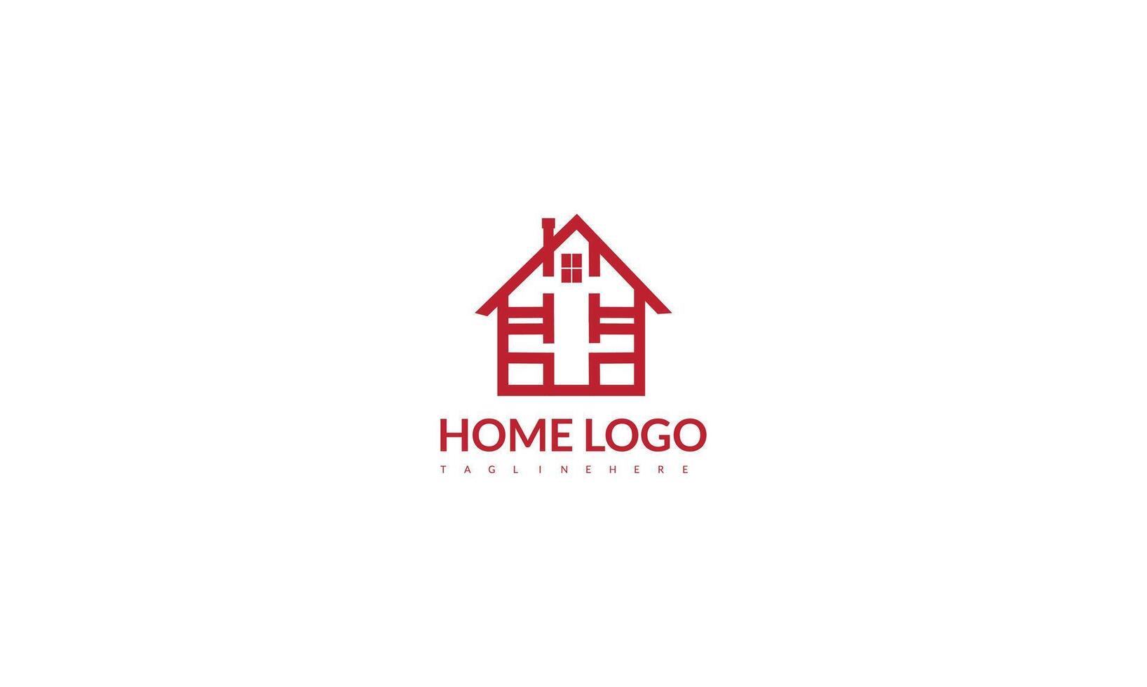 creatief huis slim logo detaillering met schoon achtergrond vector