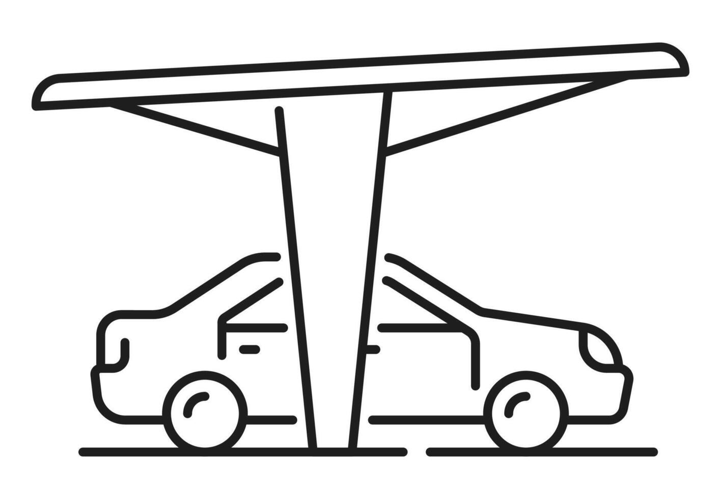 auto parkeren, garage dun lijn icoon of teken vector