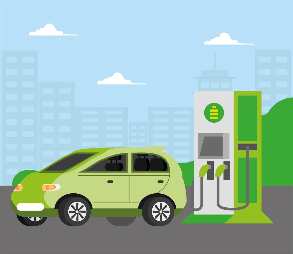 alternatief station voor elektrische auto's vector