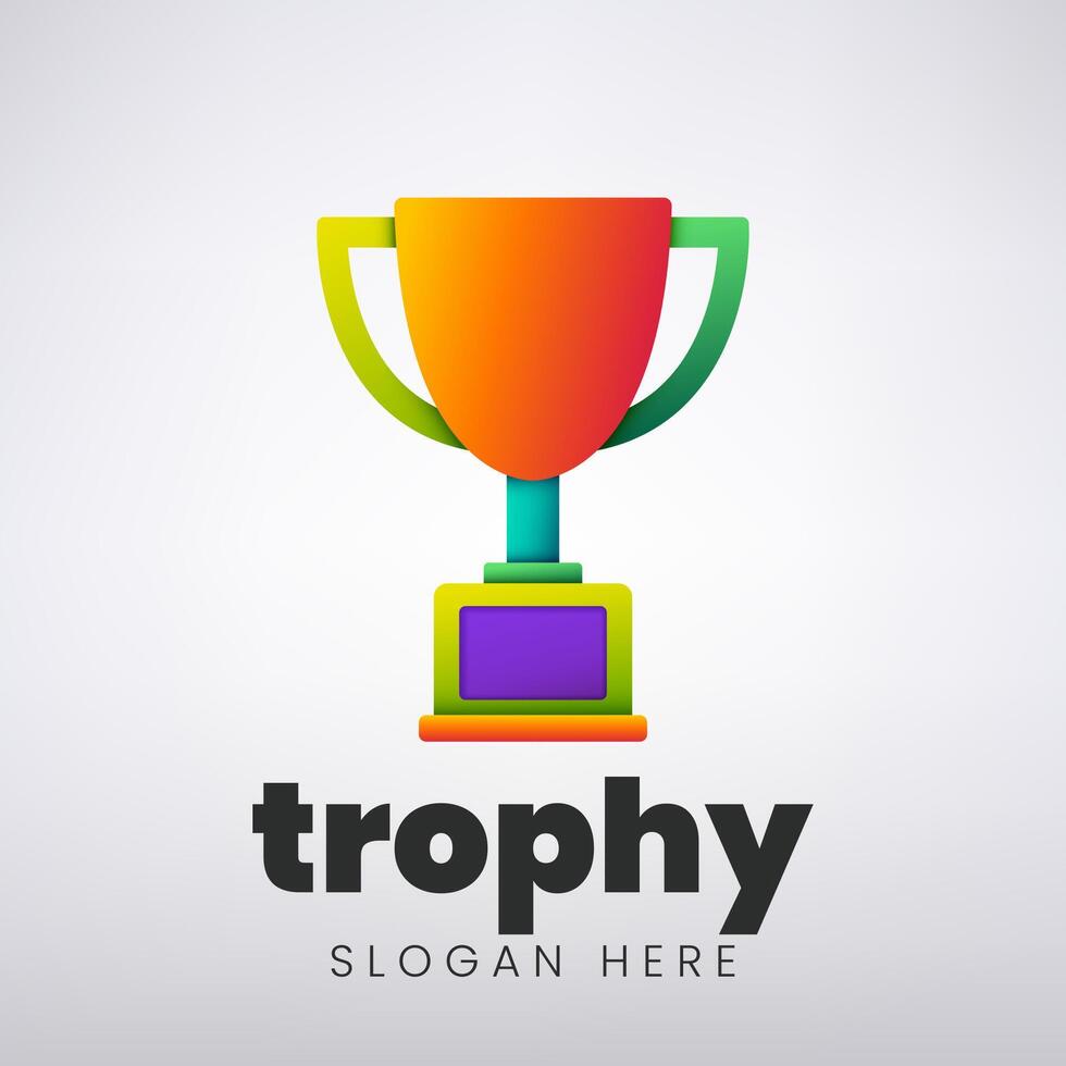 trofee logo ontwerp, creatief kampioenschap concept, vector illustratie