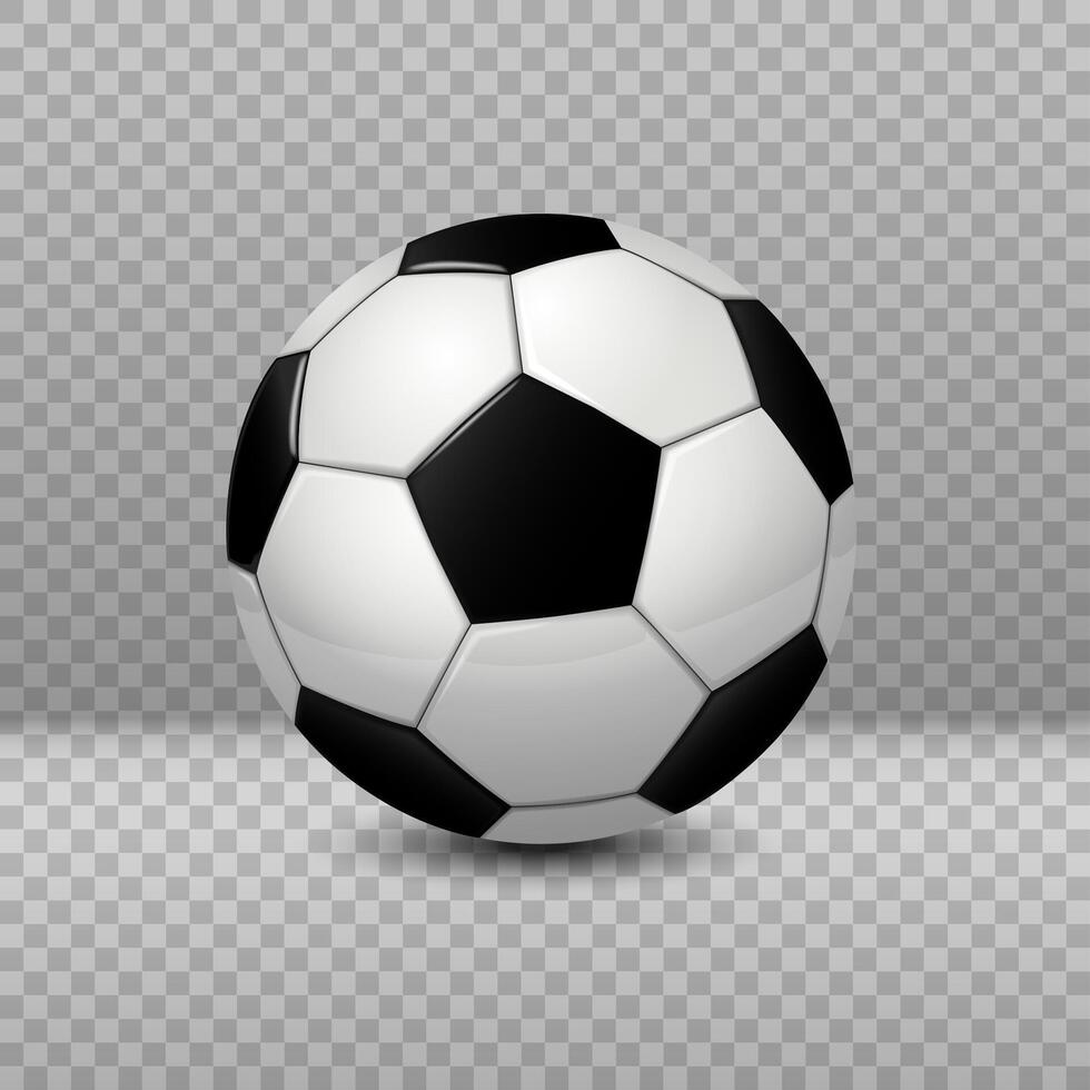 gedetailleerd voetbal bal geïsoleerd Aan achtergrond, vector illustratie