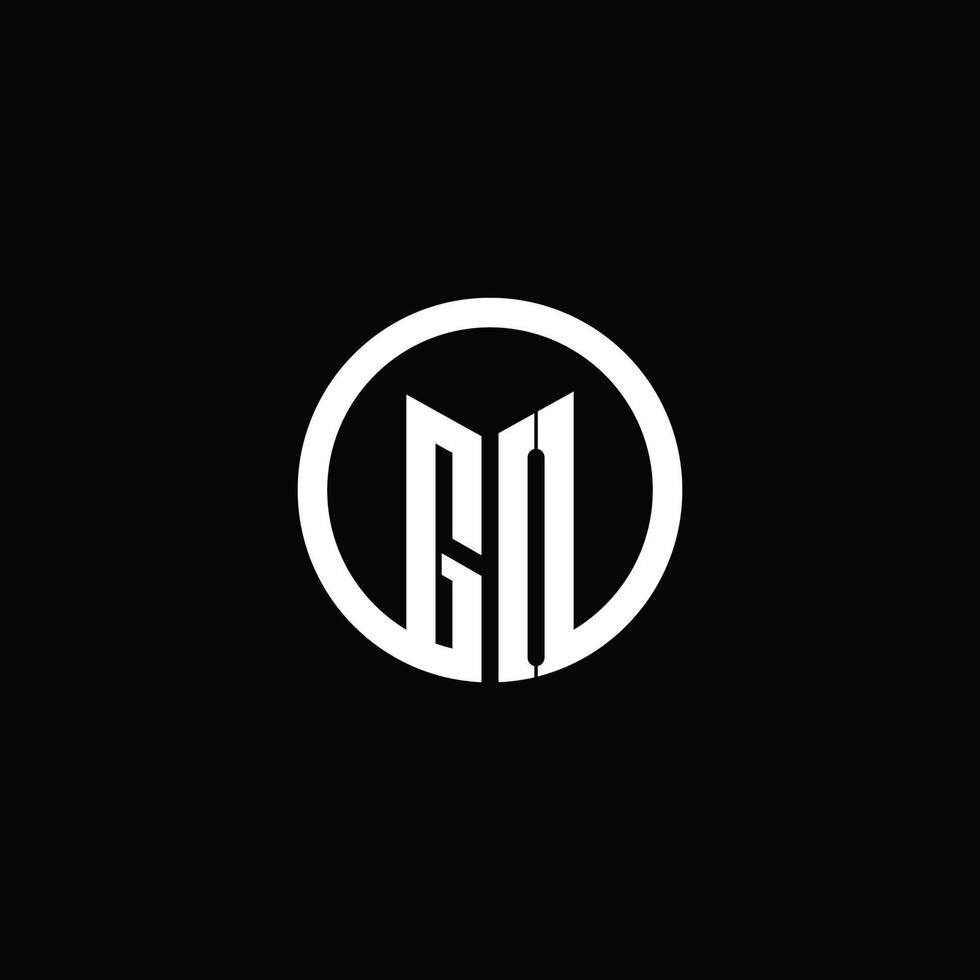 ga monogram logo geïsoleerd met een draaiende cirkel vector