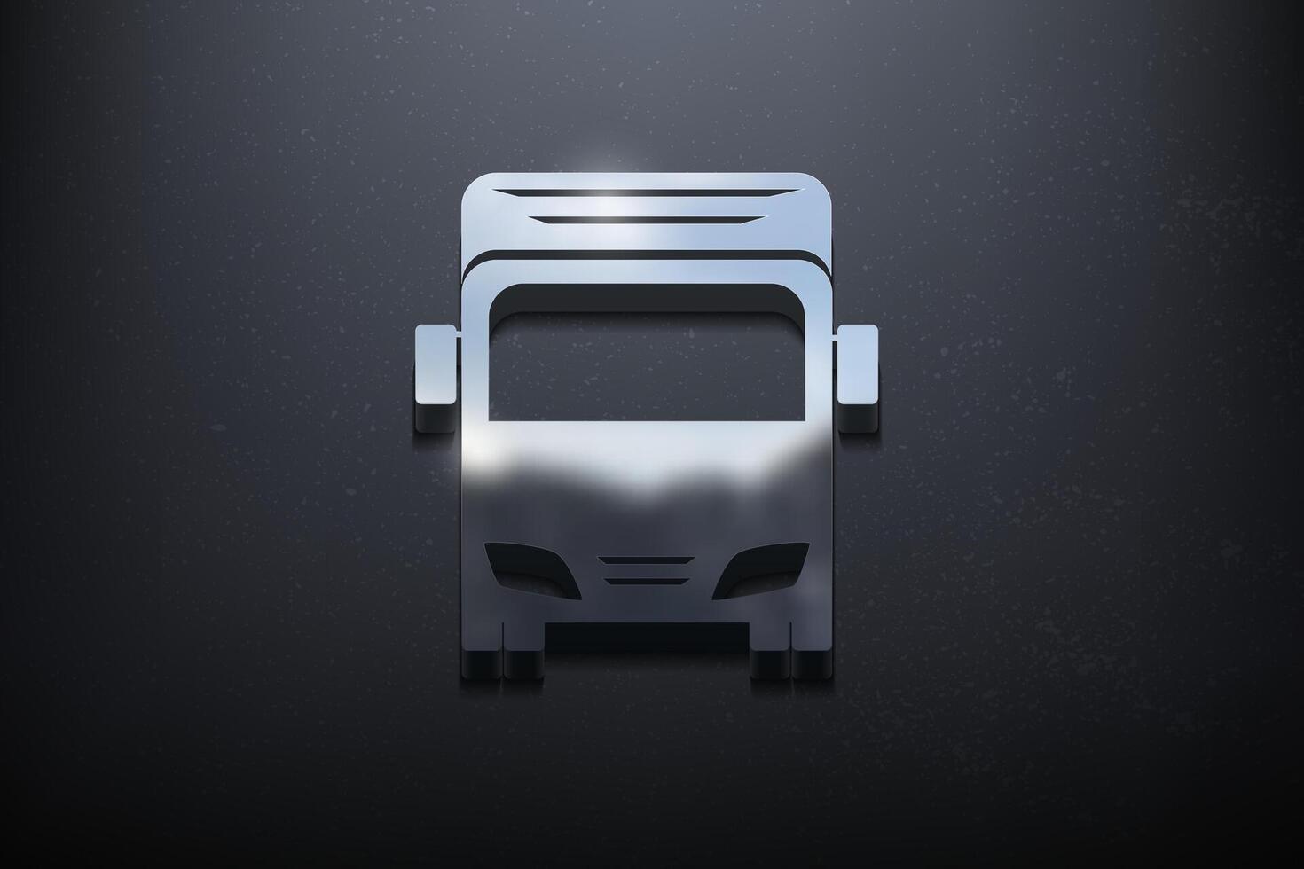 vrachtauto 3d logo ontwerp, glimmend mockup logo met getextureerde muur. realistisch vector, vector illustratie