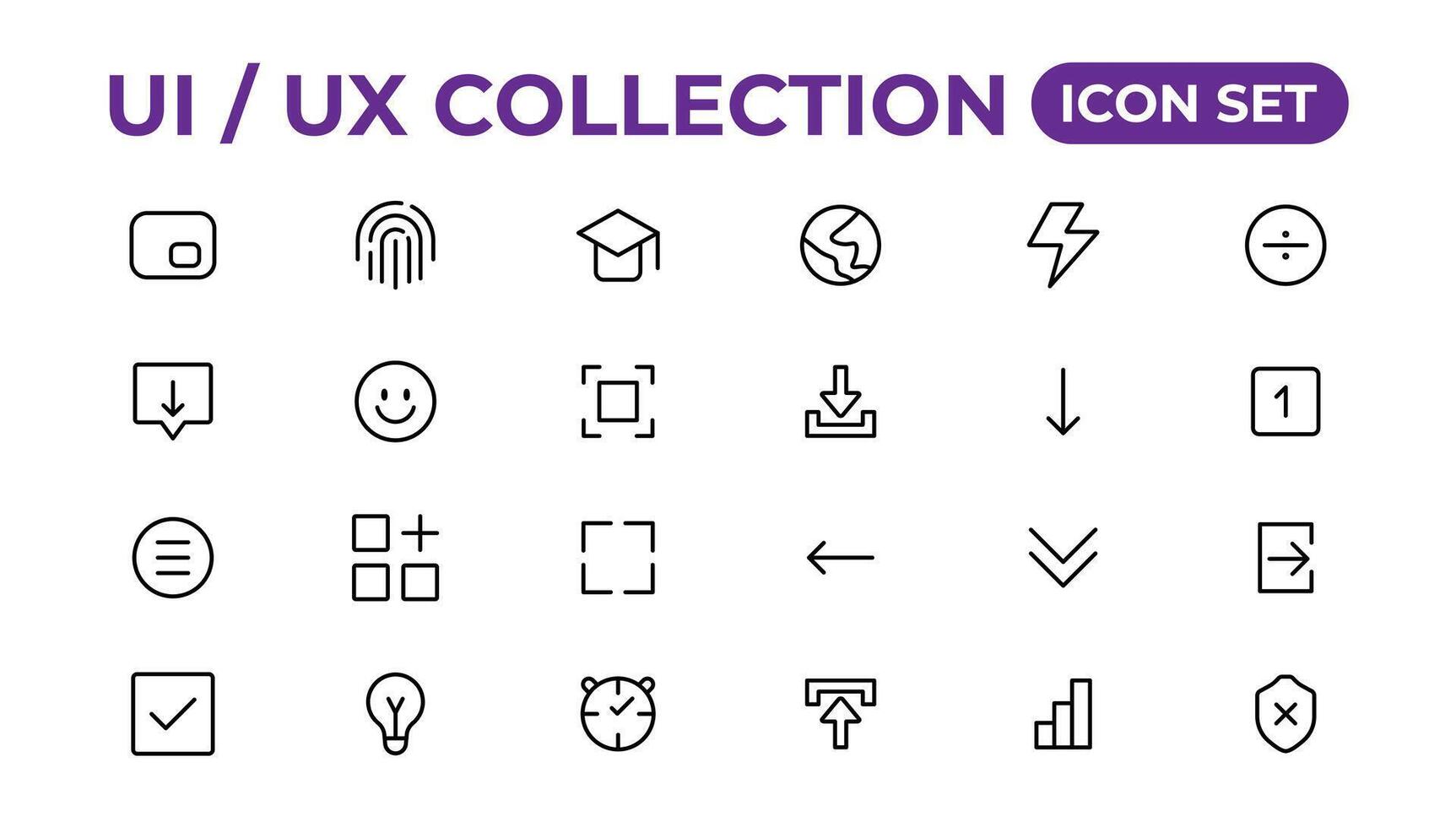 ui ux icoon set, gebruiker koppel iconset verzameling. vector