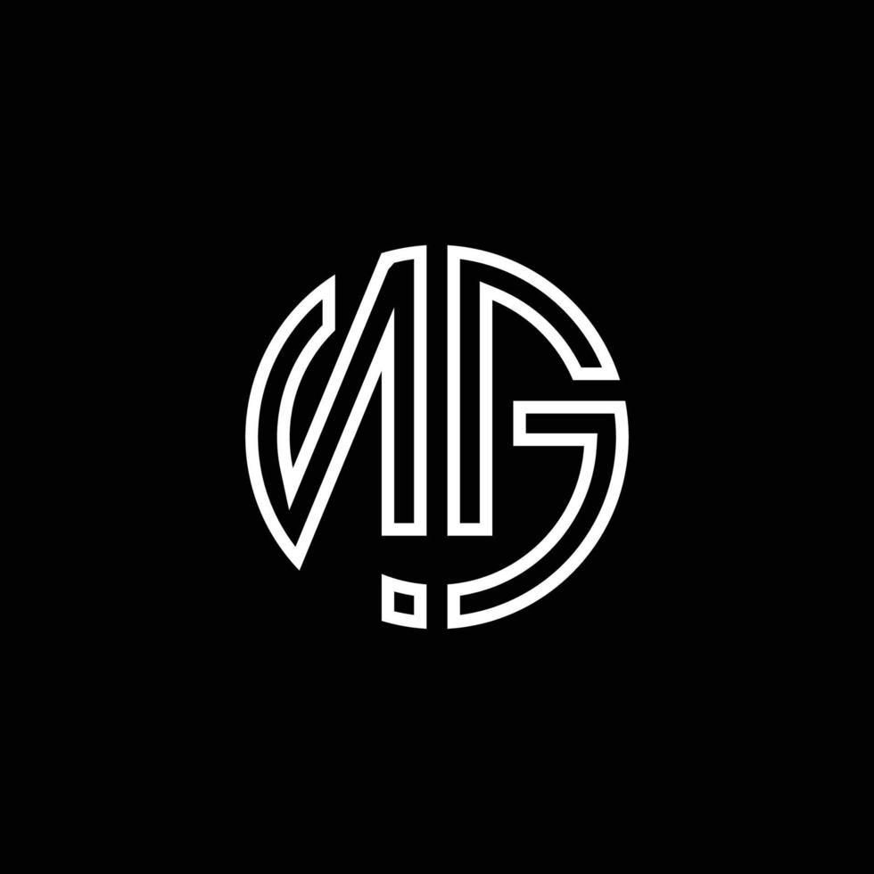 ng monogram logo cirkel lint stijl overzicht ontwerpsjabloon vector