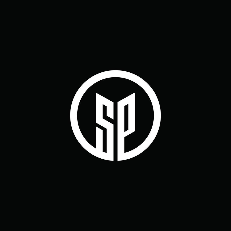 sp monogram logo geïsoleerd met een draaiende cirkel vector