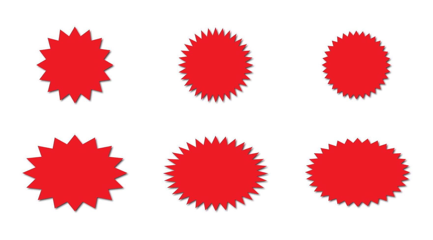 rood ster barsten icoon set. vector illustratie.