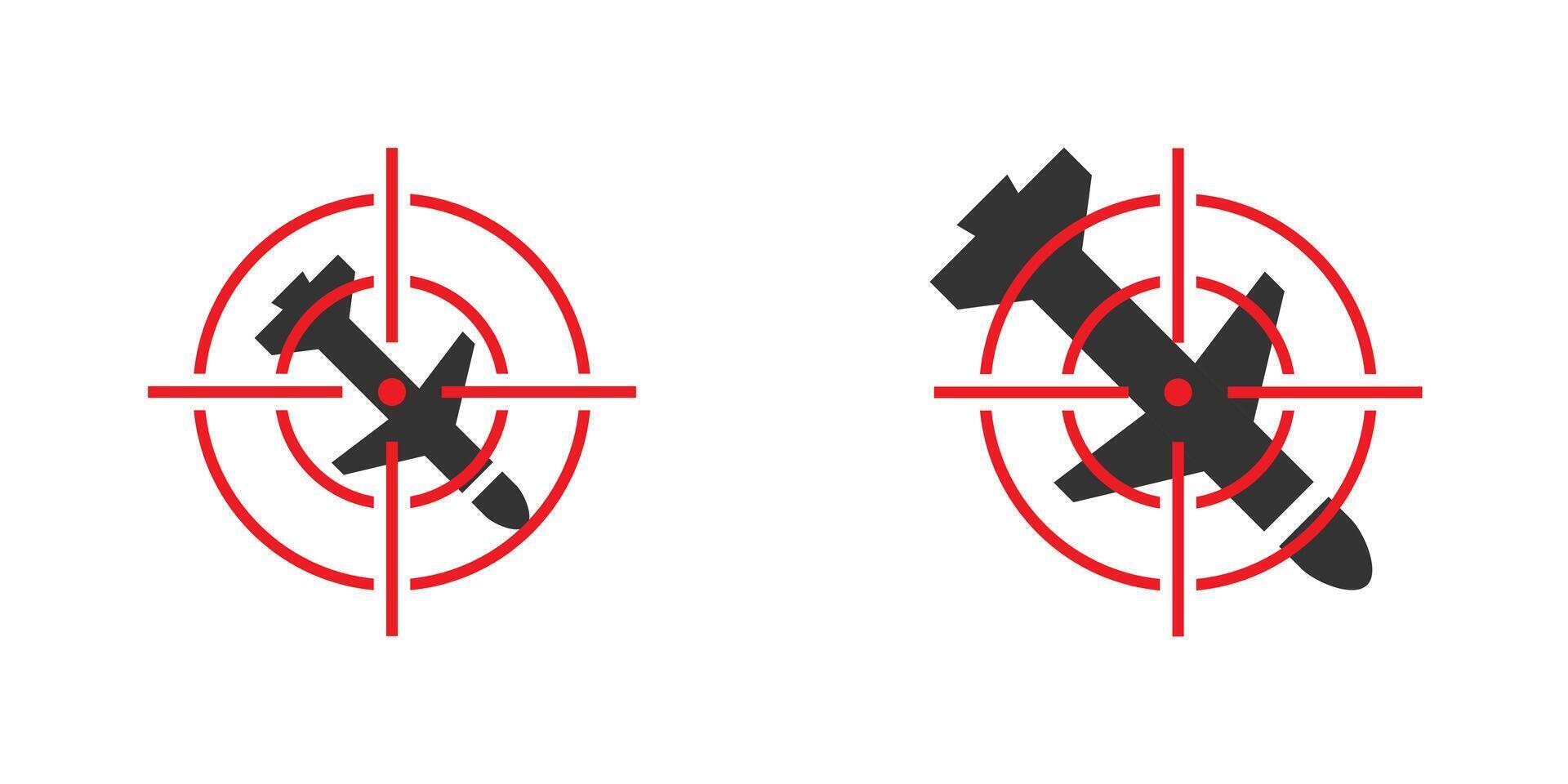 reis missle doelwit icoon. lucht verdediging symbool. vector illustratie.