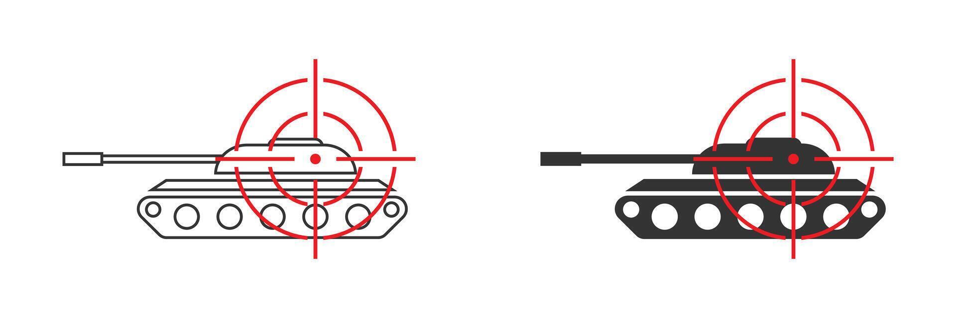 tank het richten icoon. vector illustratie.