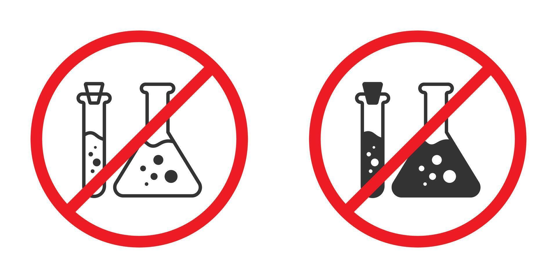 verboden fles symbool. Nee Chemicaliën icoon. Nee additieven teken. vector illustratie.