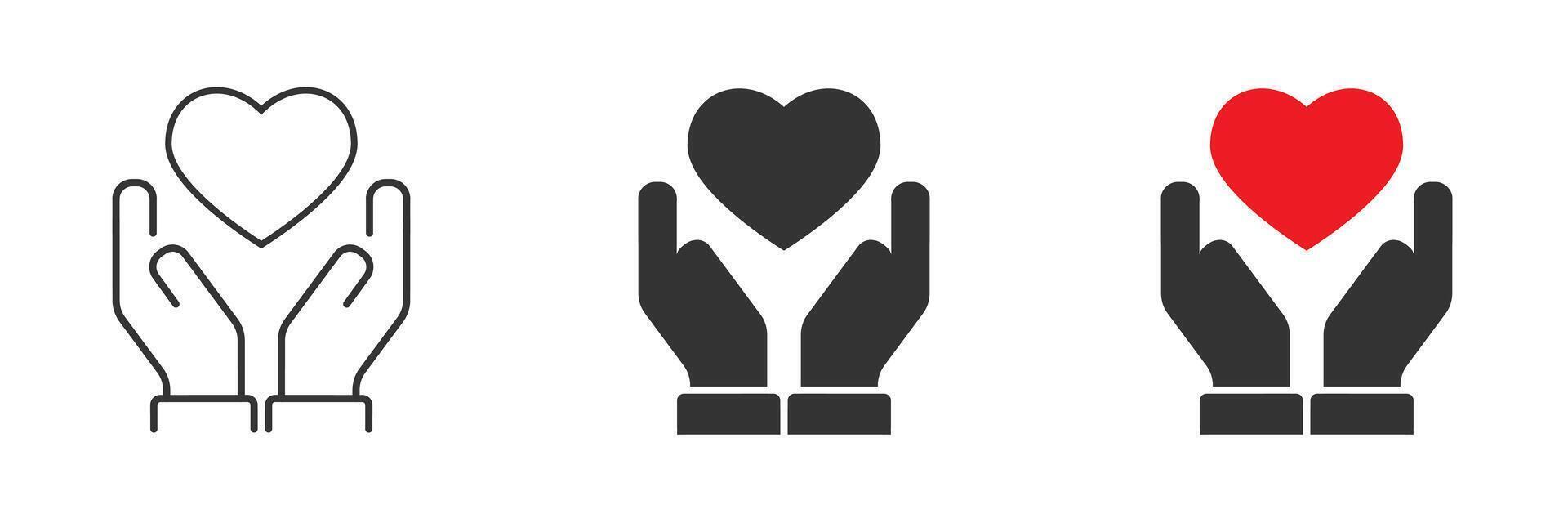 hart Gezondheid zorg symbool. handen Holding hart. vector illustratie.