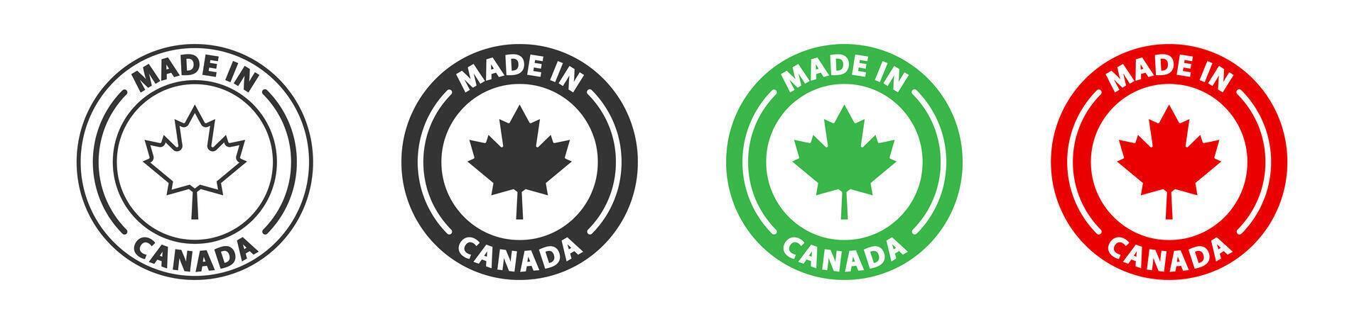 gemaakt in Canada logo. etiket voor producten gemaakt in Canada. vector illustratie.