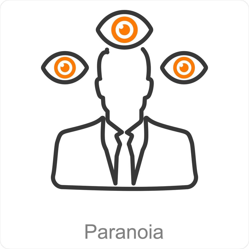 paranoia en angst icoon concept vector