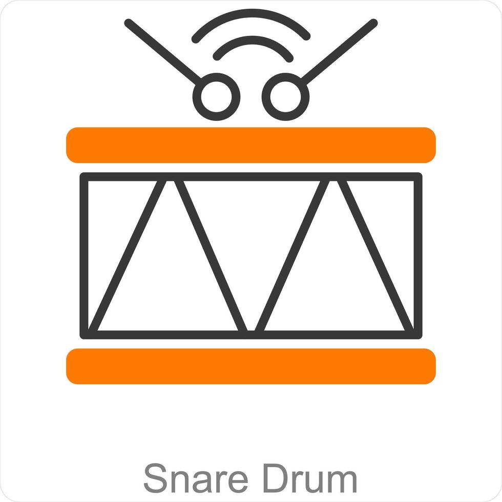 strik trommel en muziek- icoon concept vector