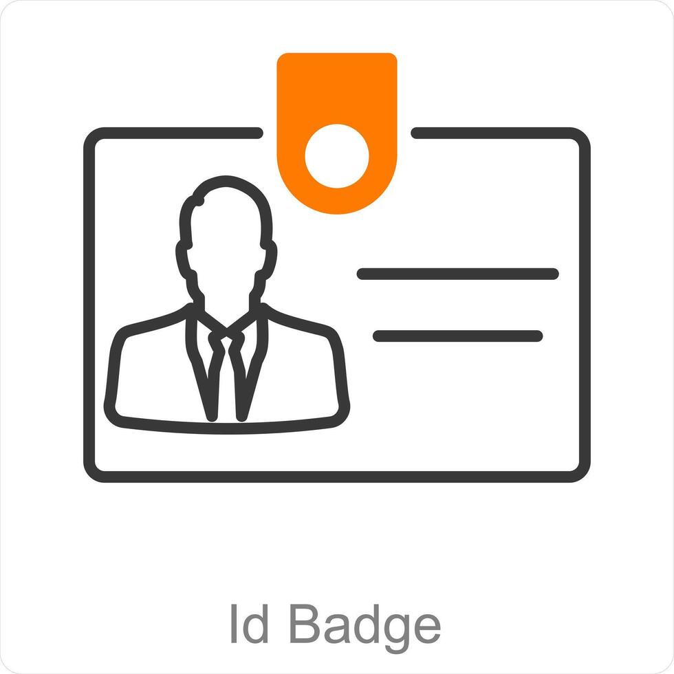 ID kaart insigne en identiteit icoon concept vector