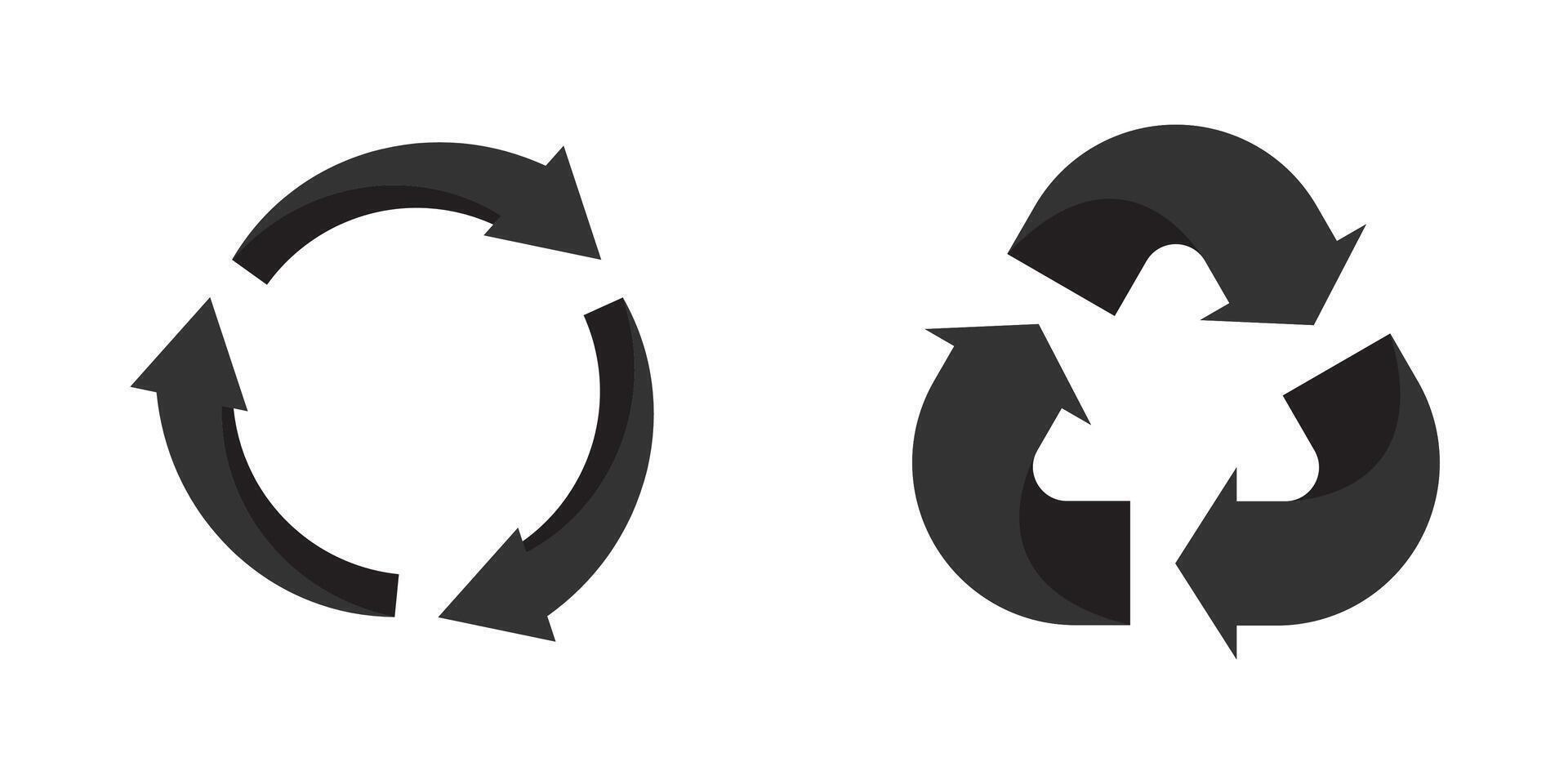 recycle icoon symbool. hergebruik teken geïsoleerd Aan wit achtergrond. vector illustratie.