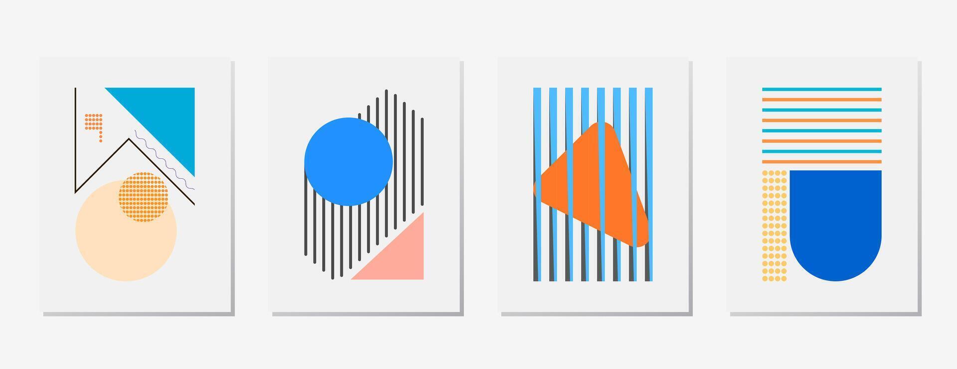 gemakkelijk decoratief illustratie abstract minimalistische meetkundig sahpe ontwerp. lijn kunst tekening pastel kleur mooi zo voor behang, omslag, poster, afdrukken vector