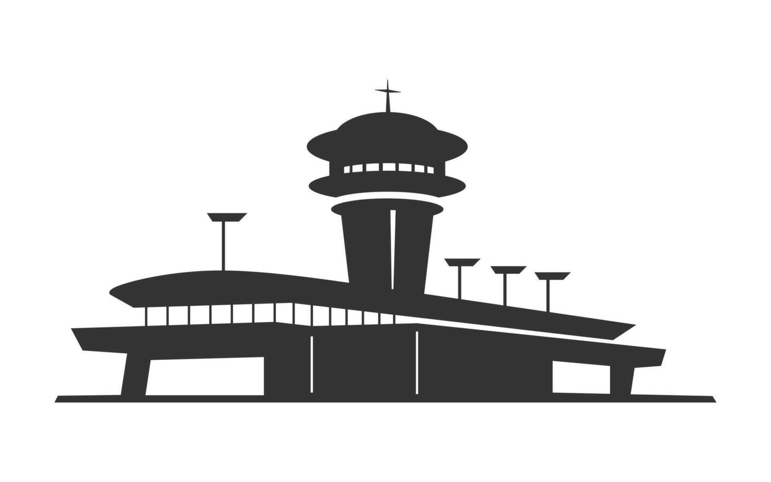 luchthaven gemakkelijk silhouet. luchthaven icoon. vector illustratie.