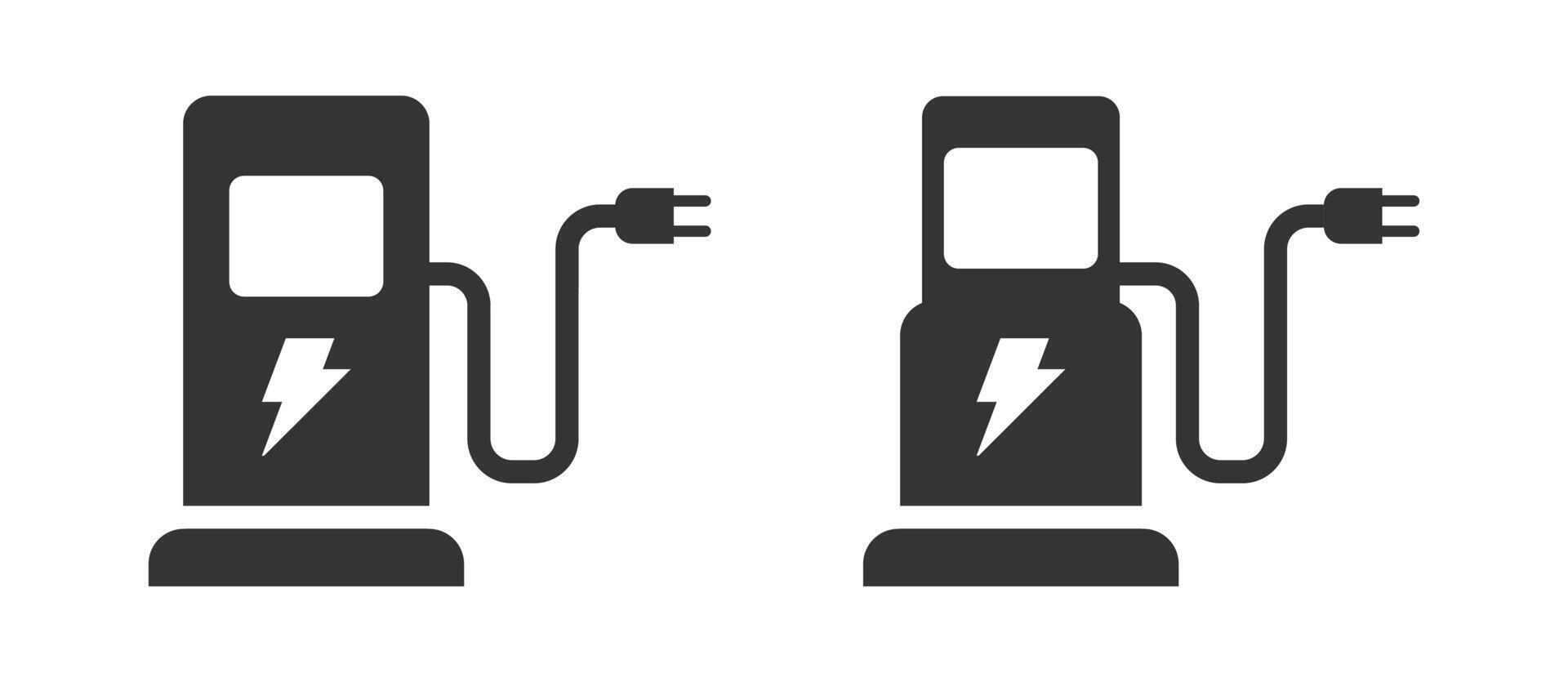 elektrisch auto opladen station icoon. vector illustratie.