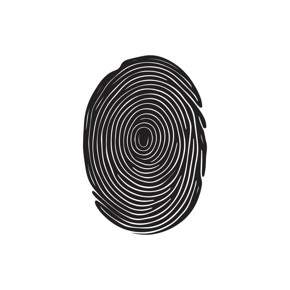 vingerafdruk zwart en kleur icoon Mark menselijk veiligheid vector ontwerp.