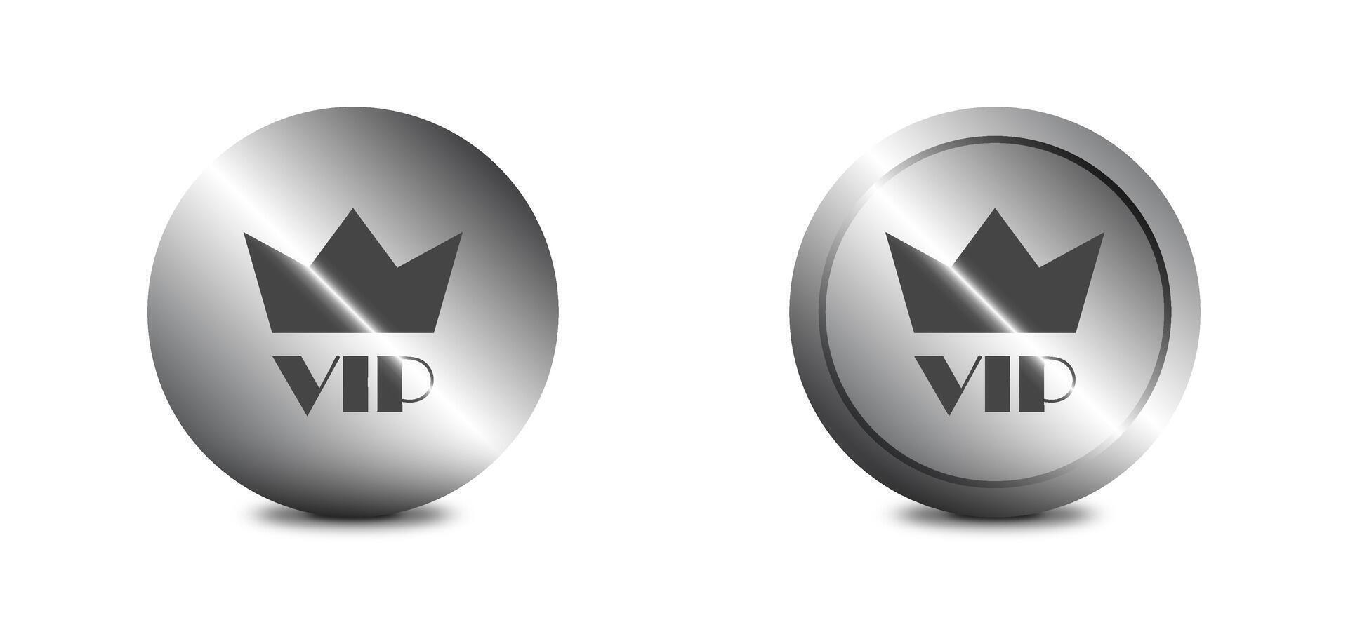 vip icoon. vip label. ronde knop met schaduw onder het. vlak vector illustratie.