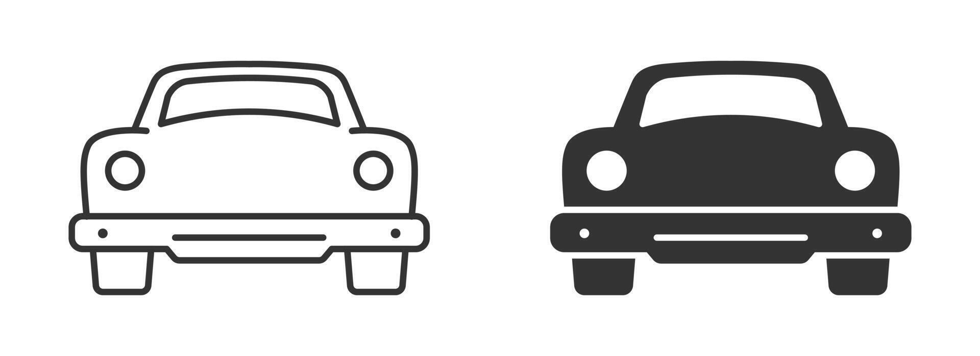 klassiek auto icoon. voorkant visie. vector illustratie.