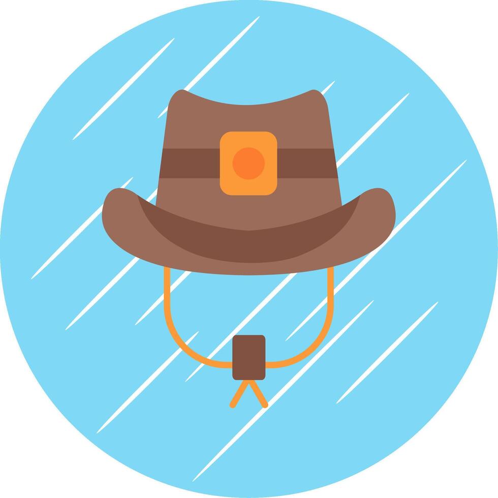 cowboy hoed vlak blauw cirkel icoon vector