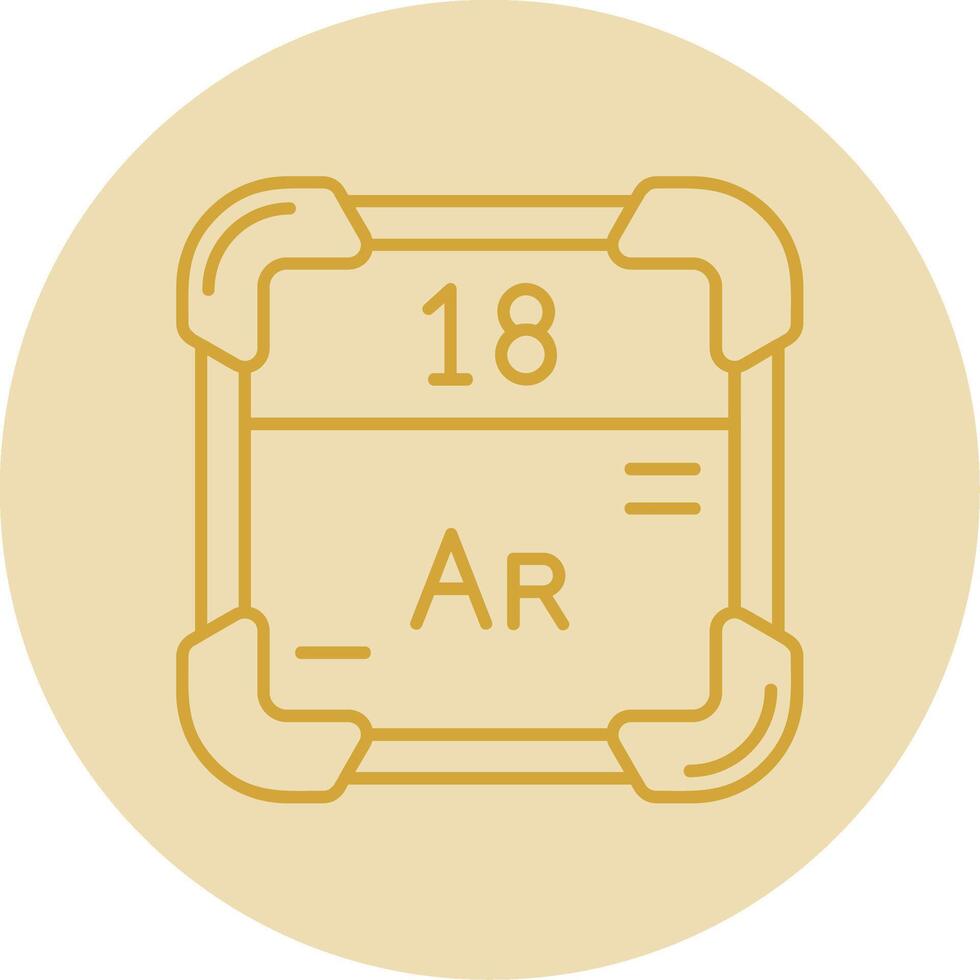 argon lijn geel cirkel icoon vector