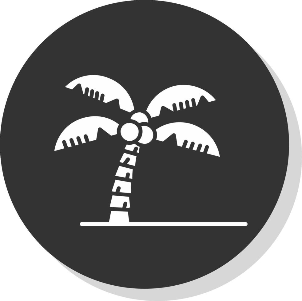 palm boom glyph grijs cirkel icoon vector