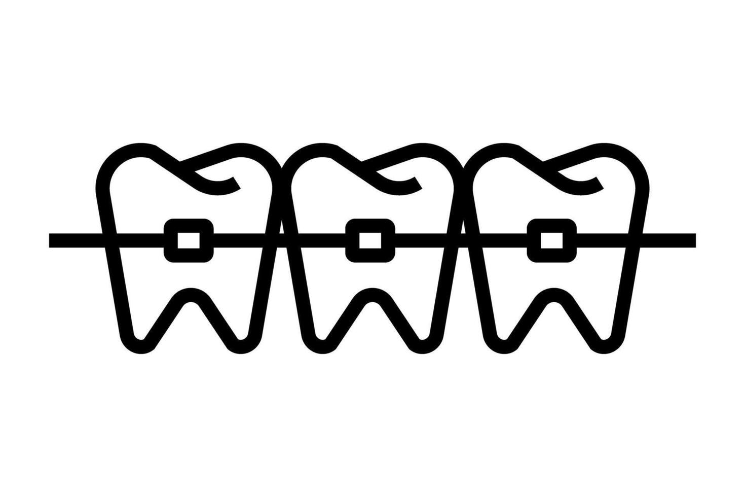 tandheelkundig een beugel icoon. orthodontisch icoon. vector. vector