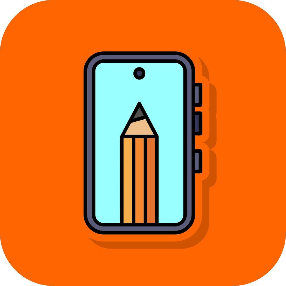 smartphone gevulde oranje achtergrond icoon vector